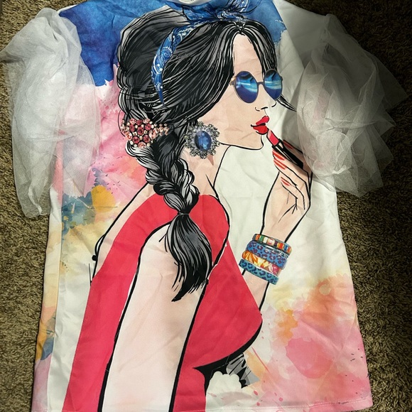 Fashion Nova Colorful Graphic Blouse - Picture 4 of 4